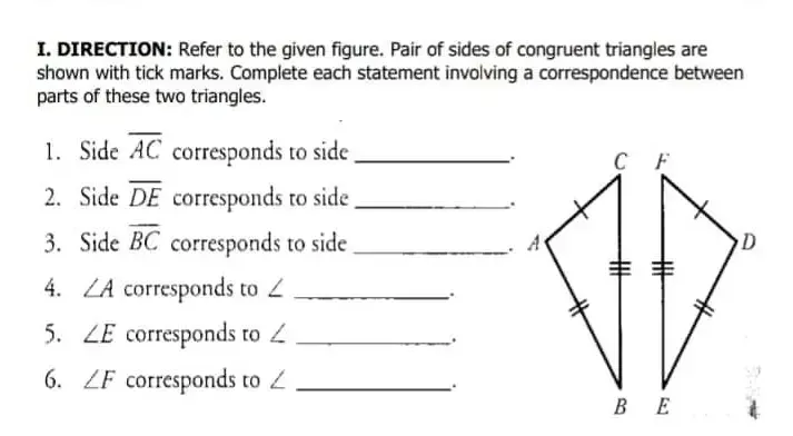 Solved: DIRECTION: Refer to the given figure. Pair of sides of ...