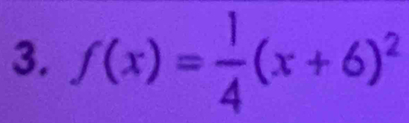 f(x)= 1/4 (x+6)^2