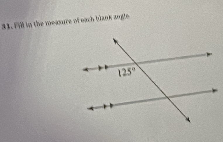 Fill in the measure of each blank angle.