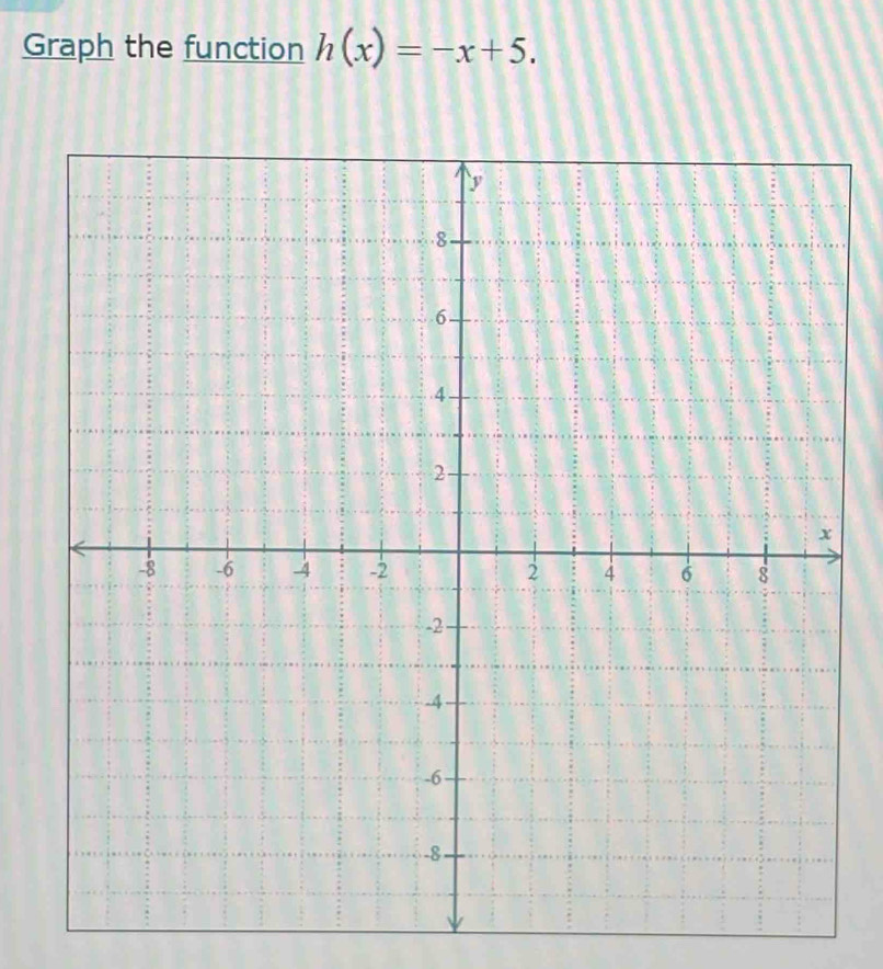 Graph the function h(x)=-x+5.