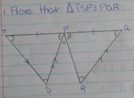 Prove that △ TSP=PQR