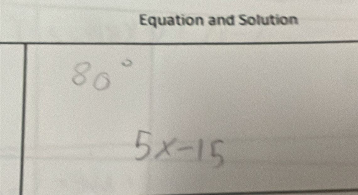 Equation and Solution