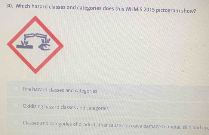 Solved: Which hazard classes and categories does this WHMIS 2015 ...