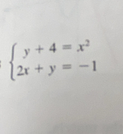 beginarrayl y+4=x^2 2x+y=-1endarray.