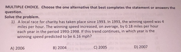 Solved: Choose the one alternative that best completes the statement or ...