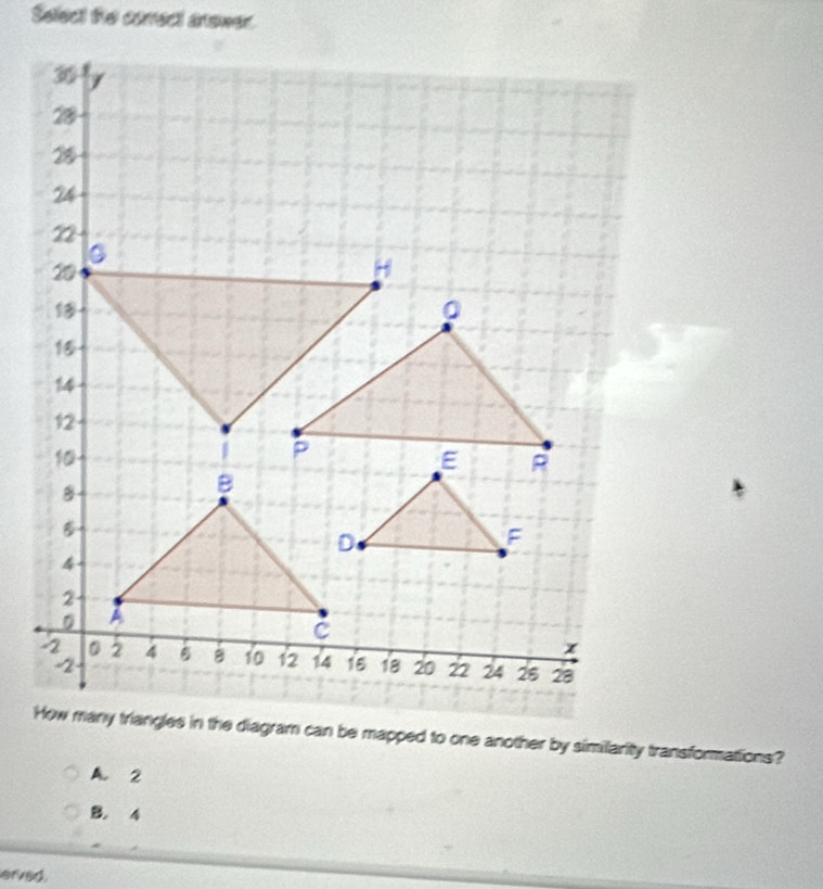 Select the correct answer
A. 2
B. 4
erved.