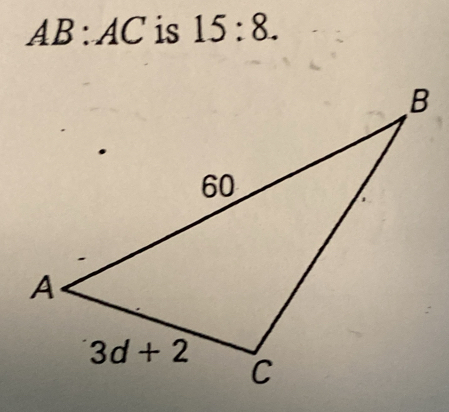 AB:AC is 15:8.