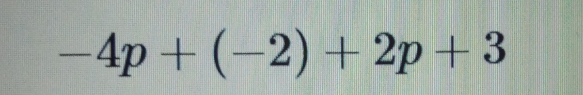 -4p+(-2)+2p+3