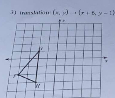 translation: (x,y)to (x+6,y-1)