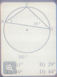 202°
④ 61° B) 29°
C 49° D) 44°