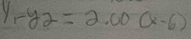 y_1-y_2=2.00(x-6)
