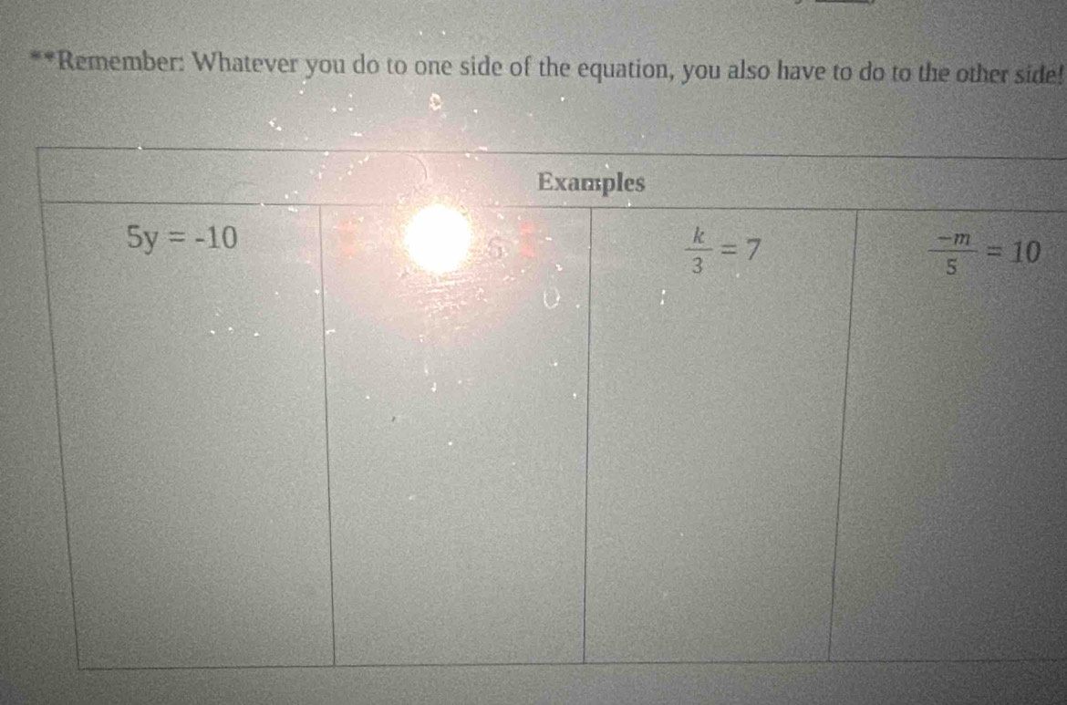 Remember: Whatever you do to one side of the equation, you also have to do to the other side!