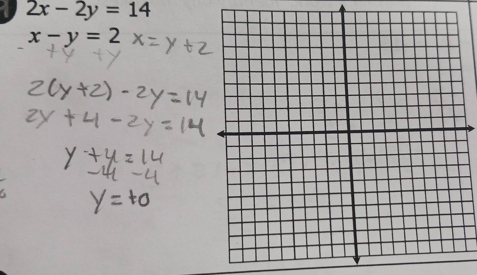 a 2x-2y=14
x-y=2