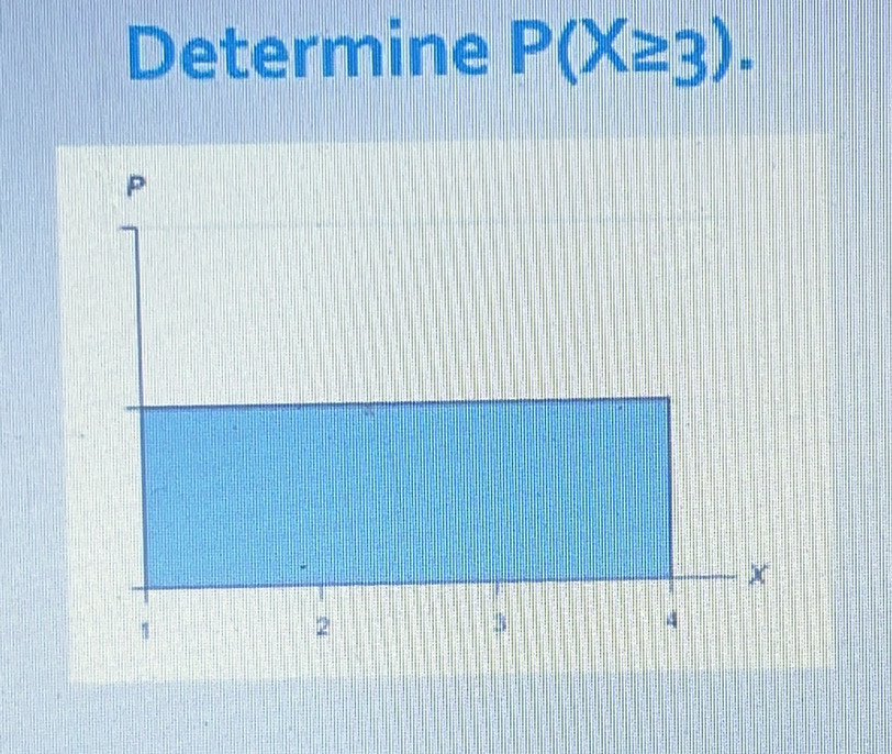 Determine P(X≥ 3).