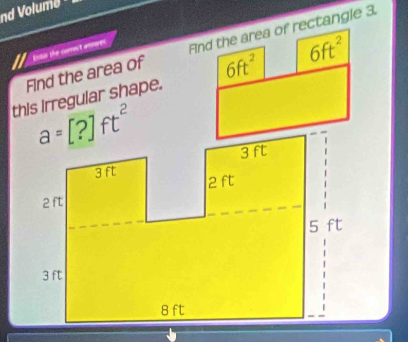 nd V olume  
Find the area of rectangle 3.