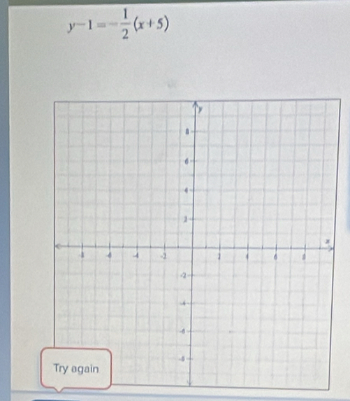 y-1=- 1/2 (x+5)