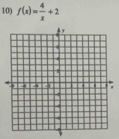 f(x)= 4/x +2