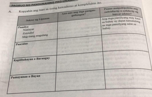 PANGUNAHING PAG-UÑA 
ompletuhin ito.