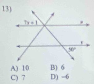 A) 10 B) 6
C) 7 D) -6