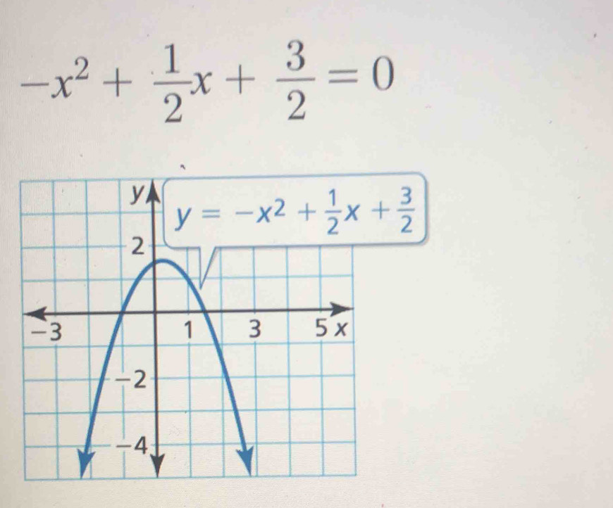 -x^2+ 1/2 x+ 3/2 =0