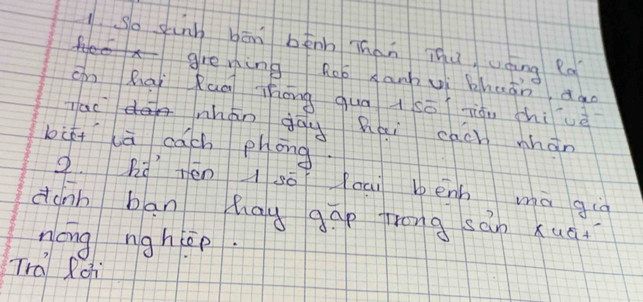 So shinh bān bēnn Thàn ihu uáng ed 
gre ing hoo danhui zhuān, dao 
cn Rāi Ruq Thōng quà i sō zóu hiuè 
ac nhán gōu hai cach whàn 
bcāi lā cach phong 
2. hd´ ten I so laci benh ma gio 
dcnh ban hau gap frong sán xuāi 
nong nighop. 
Tra Roi