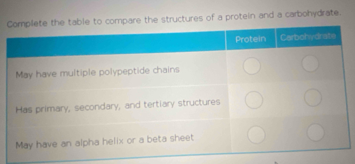 structures of a protein and a carbohydrate.