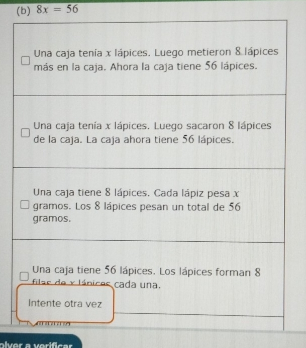 8x=56
olver a verificar