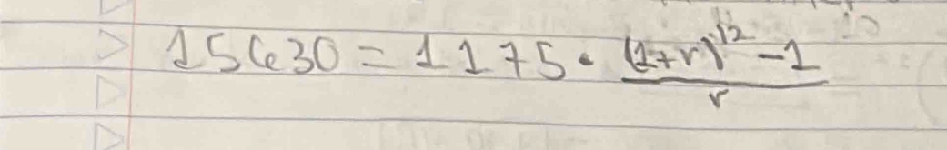 15630=1175· frac (1+r)^12-1r