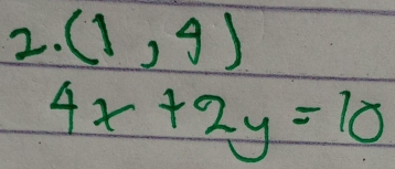 (1,4)
4x+2y=10