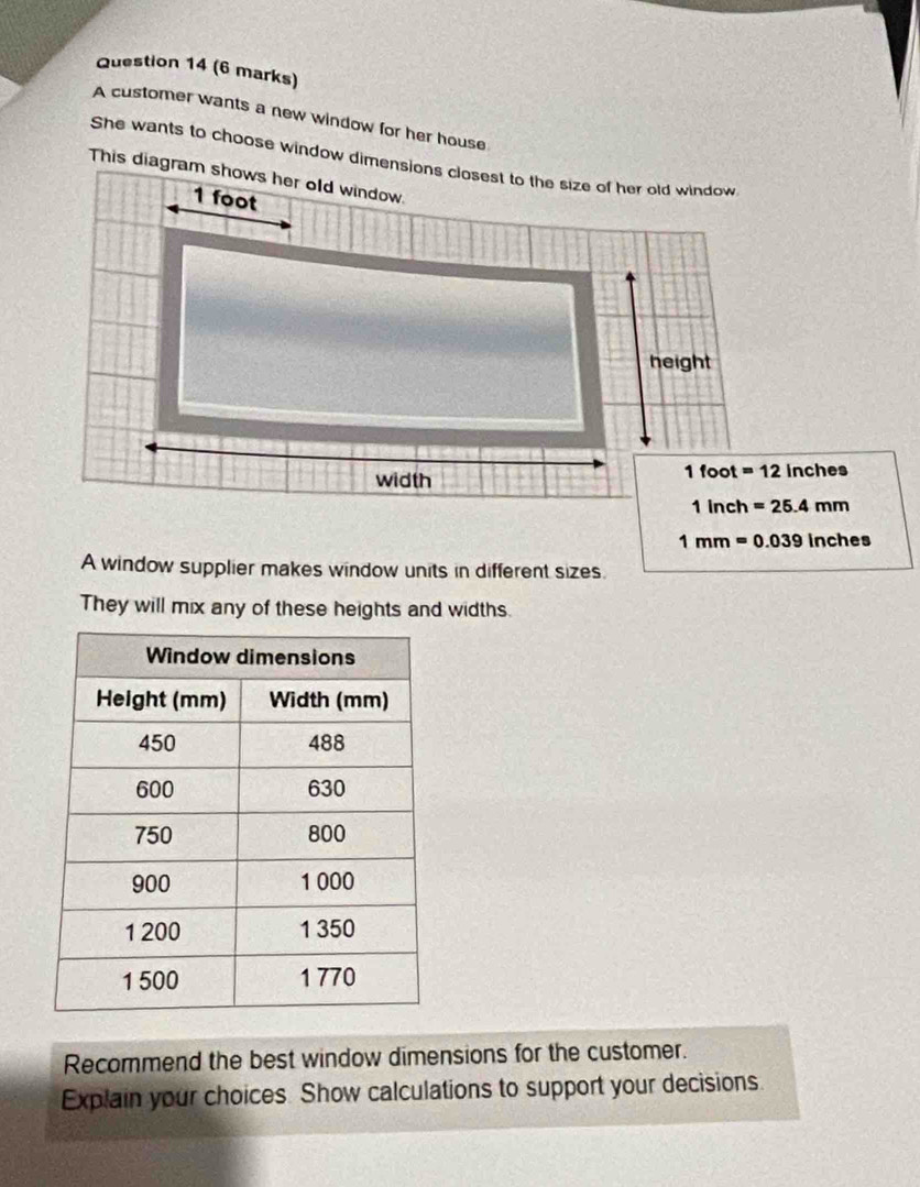 Solved: A customer wants a new window for her house She wants to choose ...