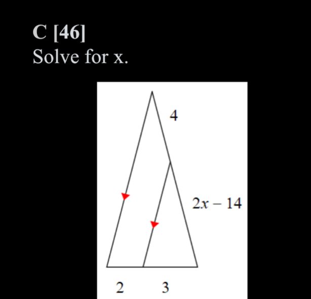 a - [46]
Solve for x.