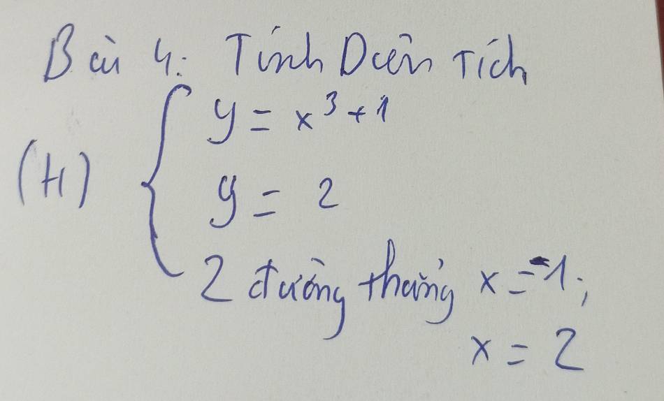 Bci 4: Tinh Dcn Tich
(41) beginarrayl y=x^3-1 y=2 2fora,endarray.
)
having x=-1;
x=2