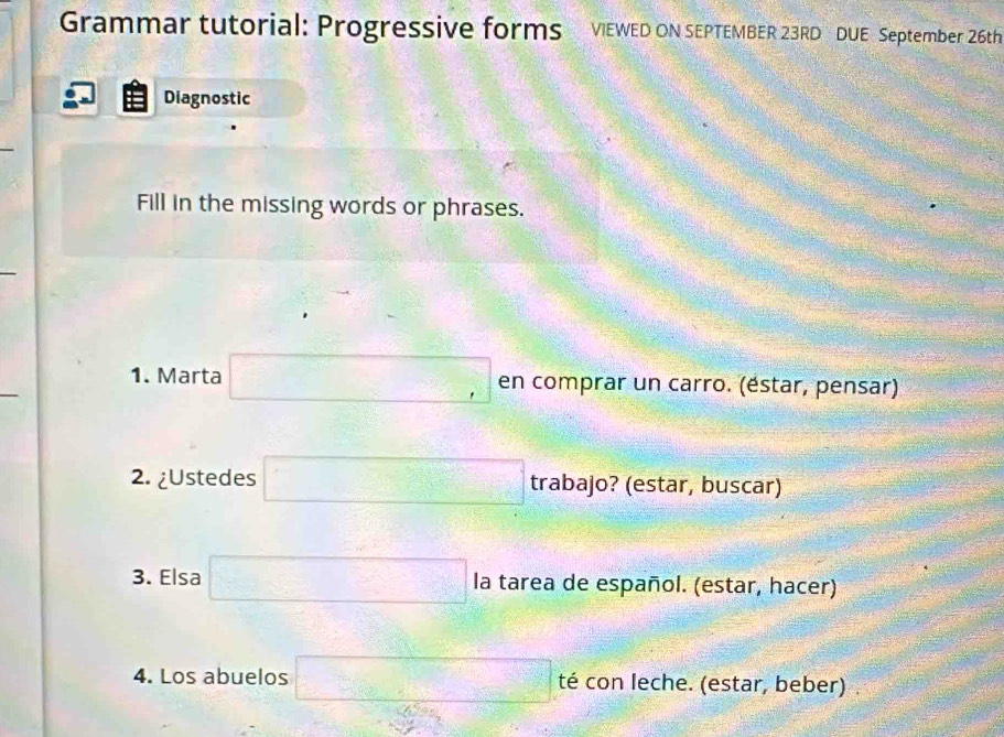 Solved: Grammar tutorial: Progressive forms VIEWED ON SEPTEMBER 23RD ...