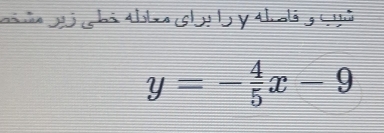 ia gó ghá Abla cbr l y Aualá y quả
y=- 4/5 x-9