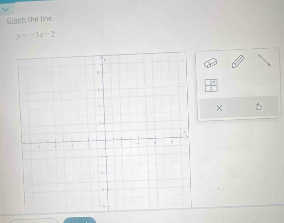 Graph the line.
y=-3x-2
X
×