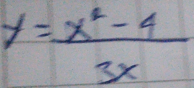 y= (x^2-4)/3x 