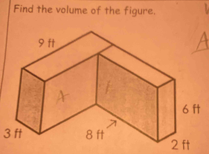 Find the volume of the figure.
3 ft
2 ft