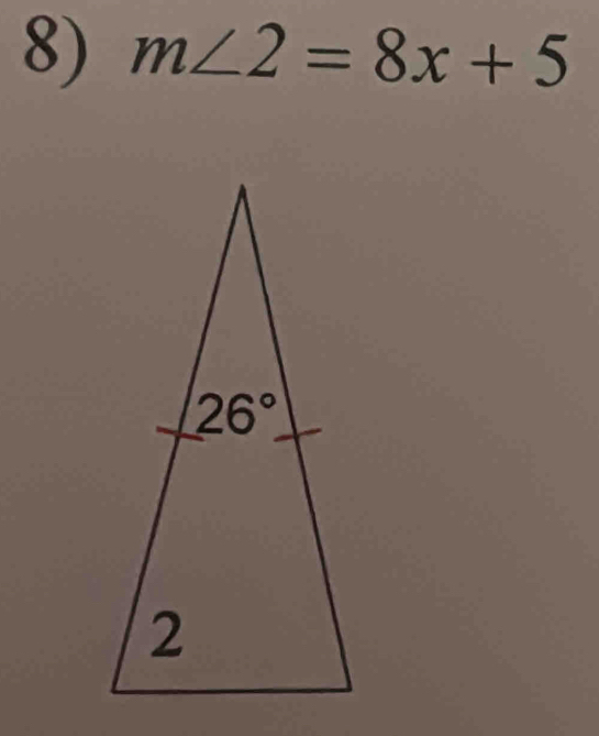 m∠ 2=8x+5