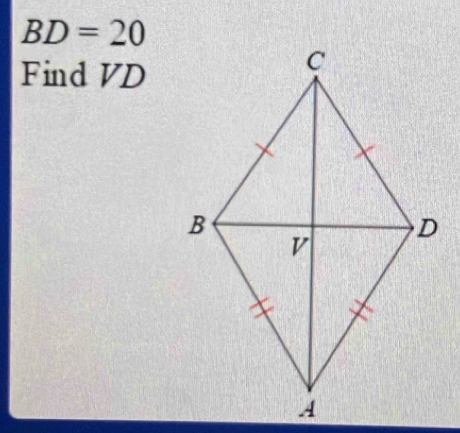 BD=20
Find VD