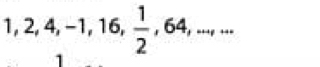 1, 2, 4, -1, 16,  1/2 , 64,...,...