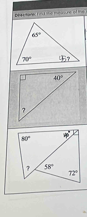 Directions: Find the measure of the r