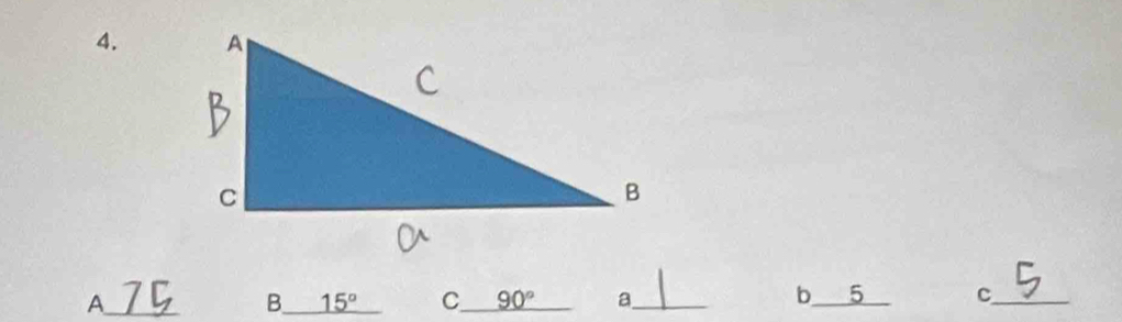 A 
B_ 15° C 90° a_ 
_ 
b 5
_