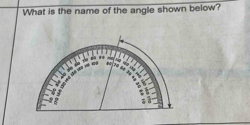 What is the name of the angle shown below?