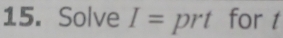 Solve I= pr I for t