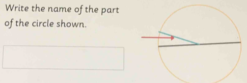 Write the name of the part 
of the circle shown.