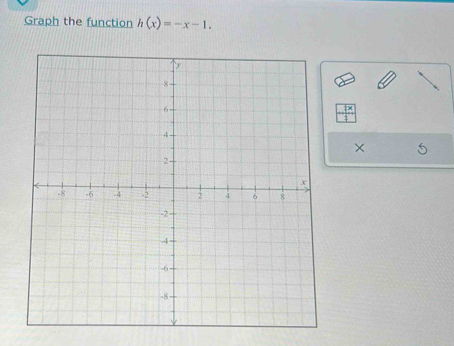 Graph the function h(x)=-x-1. 
×