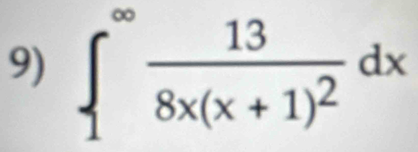 ∈t _1^((∈fty)frac 13)8x(x+1)^2dx