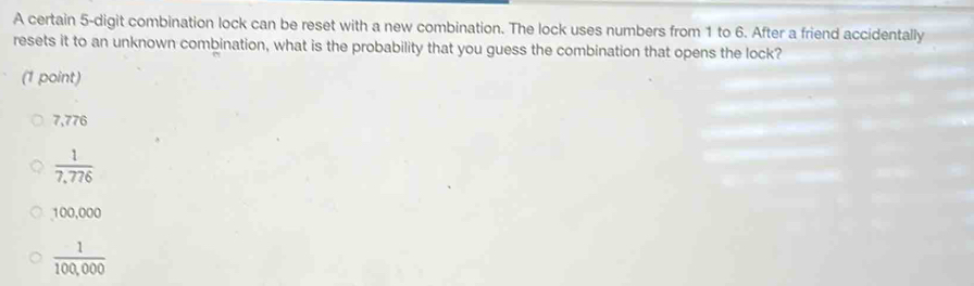 Solved: A certain 5 -digit combination lock can be reset with a new ...