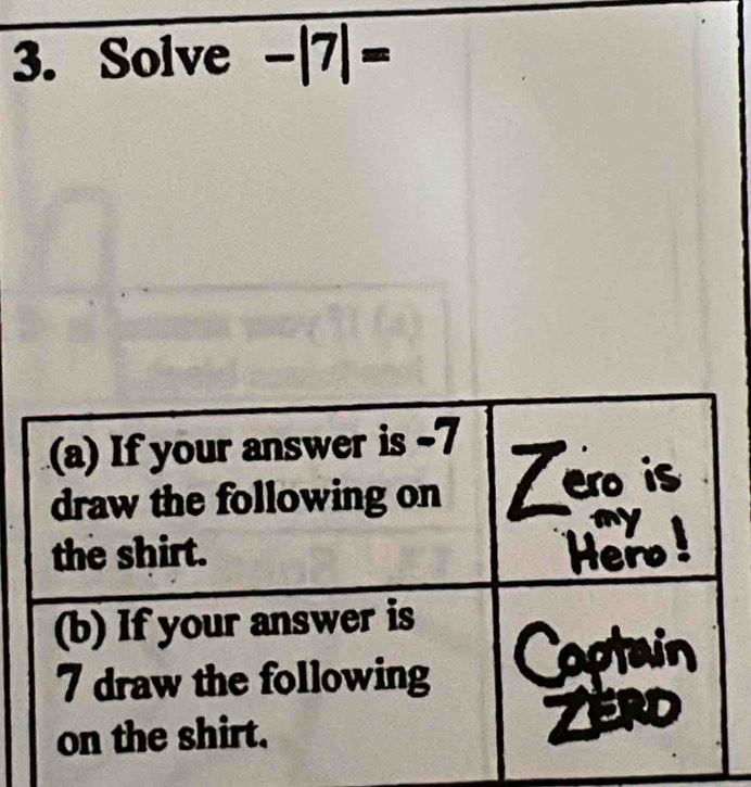 Solve -|7|=