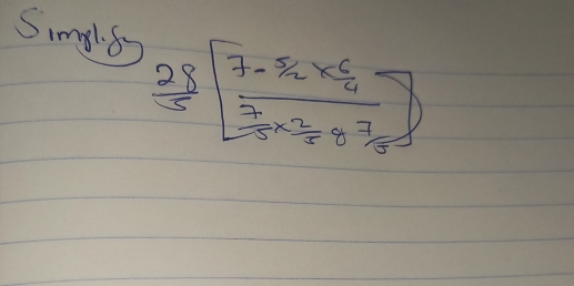 Simgl 8
 28/5 [frac 7-8/2*  6/4  7/5 *  2/5 · 